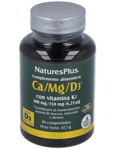 Calcio Magnesio D3 Con Vitamina K2 30 Comp de Natures Plus