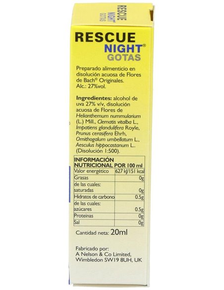 Rescue Night Gotas 20Ml. Flores Bach de Flores Bach Original