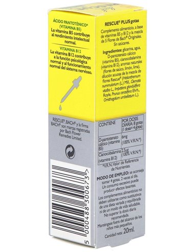 Rescue Plus Gotas Vitaminas 20Ml. Flores Bach de Flores Bach Original