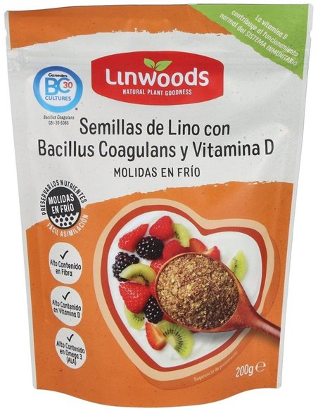 Semillas de Lino Molidas con Bacillus Coagulans y Vitamina D de Linwoods