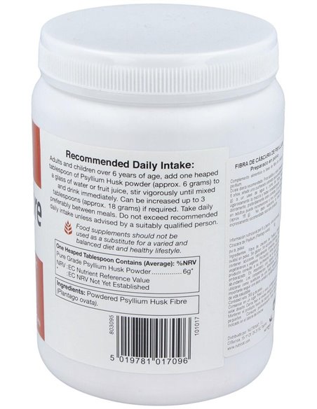 Fibra De Cáscara De Psyllium  300 g de Health Aid