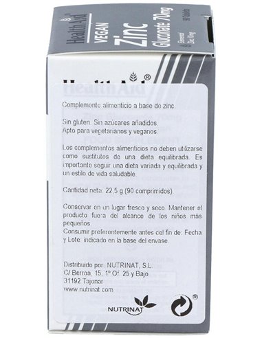 Gluconato De Zinc 70 Mg 90 Comp de Health Aid