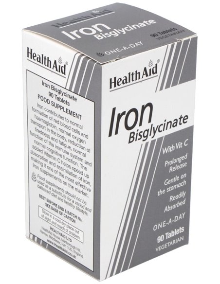 Hierro Bisglycinate Iron+Vit.C 90Comp. Health Aid de Health Aid