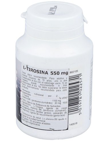 L-Tirosina 550 Mg 60 Comp de Health Aid