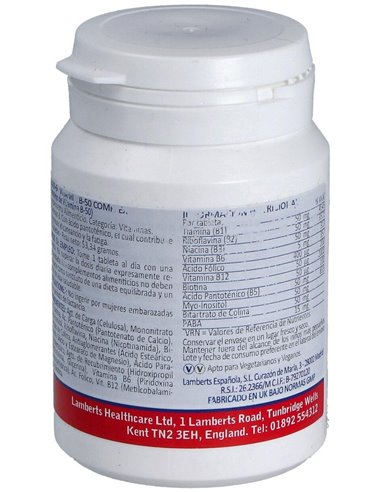 Complejo de Vitaminas B-50 60 Tabs. de Lamberts