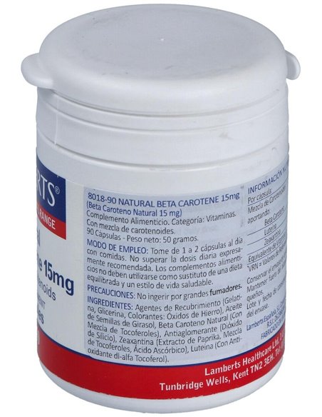 Beta caroteno Natural 15 mg de Lamberts