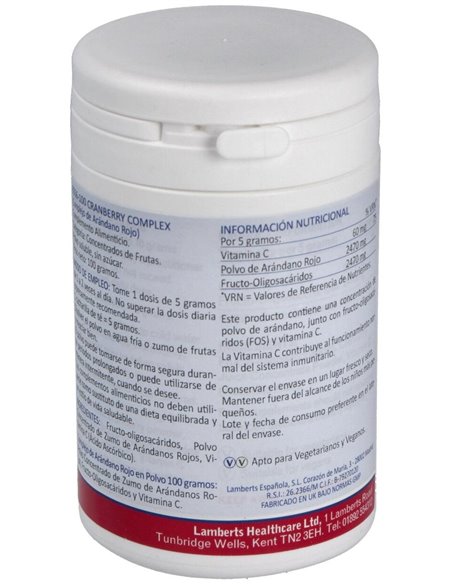 Complejo de Arándano con FOS y Vitamina C en Polvo 100 g de Lamberts