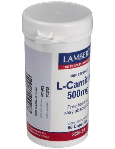 L-Carnitina 500 mg 60 Caps. de Lamberts