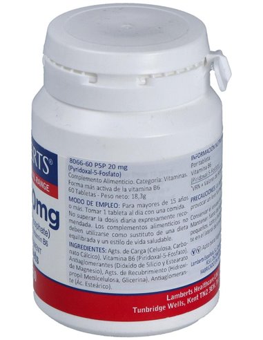 P5P 20 mg (Piridoxal-5-Fosfato) de Lamberts