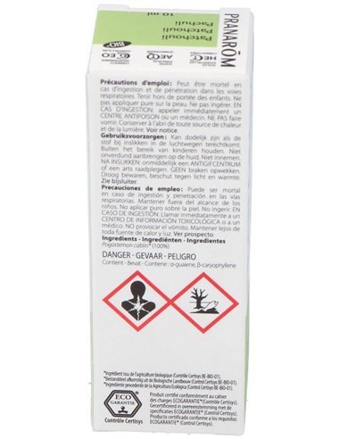 Patchuli (Pachuli) Hoja Aceite Esencial Bio 10Ml. de Pranarom Aceites