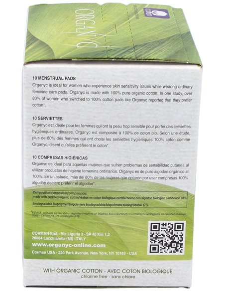 Compresas Con Alas Noche 10Ud. de Organyc