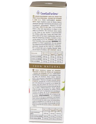 Aceite Vegetal Pep. Frambuesa 100 Ml de Esential Aroms