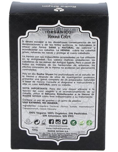 Henna Polvo Negro 100Gr. de Radhe Shyam