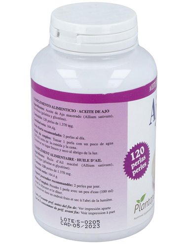 Ajo 1000 (Aceite de Ajo) 120 Perlas 1.400 Mg de Plantapol