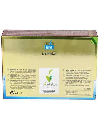 Kemogras Coco Envase de 60 cápsulas blandas. de Novadiet