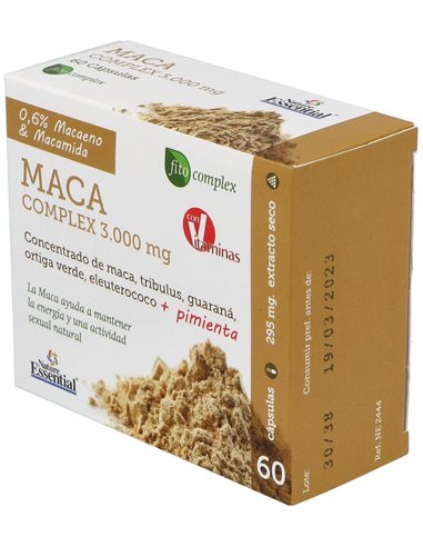 Maca Complex 3000Mg. 60Cap. de Nature Essential