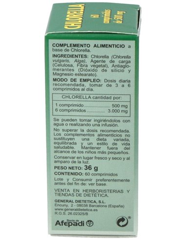 Chlorella 500Mg. 60Comp. de Integralia
