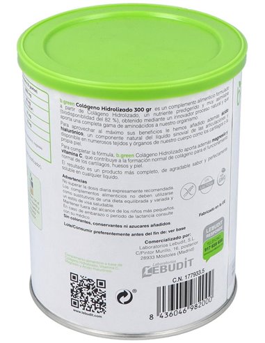 Colageno Hidrolizado 300Gr. de B.Green (Lab. Lebudit)