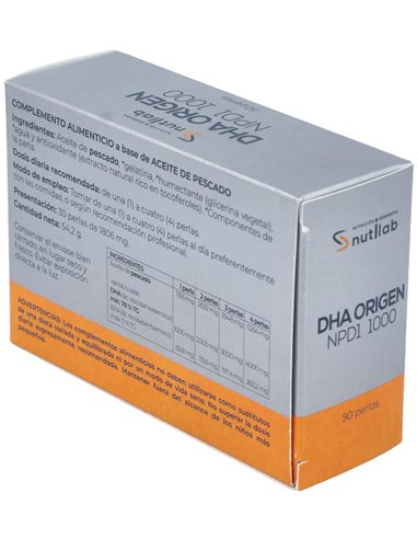 Dha Origen Npd1 1000 Blister 30Perlas. de Nutilab