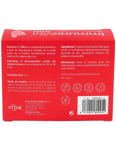 Immunovita Kids 30 sobres de Vitae