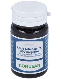 Acido Folico Activo 400Mcg. Plus 90Comp. de Bonusan