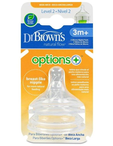 Tetina Options B/Ancha Sili Redon N2 +3M 2Un de Dr. Brown´S