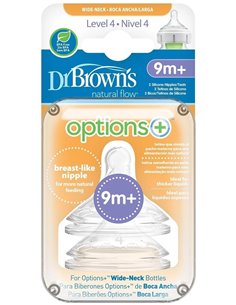 Tetina Options B/Ancha Sili Redon N4 +9M 2Un de Dr. Brown´S
