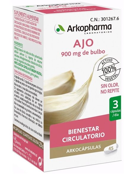Ajo 45Arkocapsulas. Bio de Arkopharma