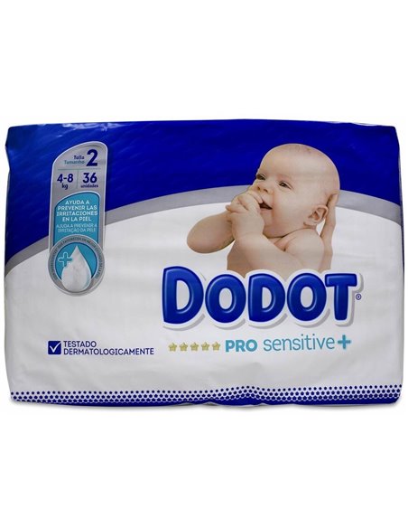 Dodot Pañal Inf Pro Sensitive T2 4-8 Kg 36 U de Dodot
