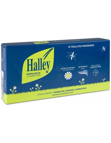 Halley Repelente Insectos Toallitas 10Un de Halley