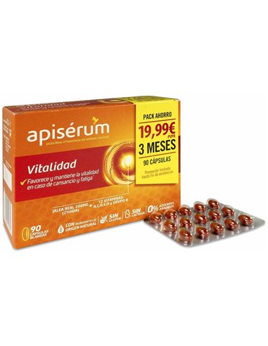 Apiserum Vit. Caps.- Pack 3M de Apiserum
