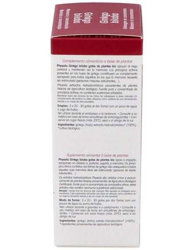 Ext. Ginkgo Biloba 100Ml. Bio de Physalis