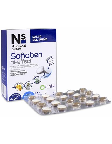Ns Soñaben Bi-Effect Melatonina 1,85 Mg 60 Comp de Ns