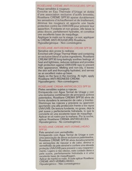 Roseliane Crema Antirojeces Spf30+ 40 Mililitros Uriage