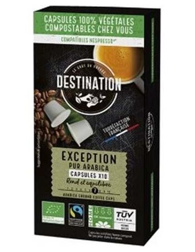 Capsulas Biodegradables Pur Arabica Exception Bio, 10X5,5 G de Destination