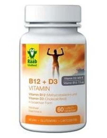 Vitamina B12/D3 sabor frutas del bosque compr. 1,5g, bote 60ud de Raab Vitalfood