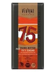 Chocolate Negro Panama 75% Azucar Coco 80Gr. Vegan de Vivani