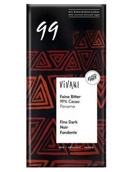 Chocolate Negro Fino 99% Cacao de Vivani