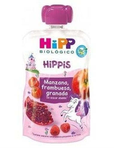 Pouches Unicornio Manzana Frambuesa Granada 100G de Hipp
