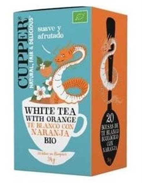 Te Blanco Con Naranja Infusion 20Bolsitas. Bio de Cupper