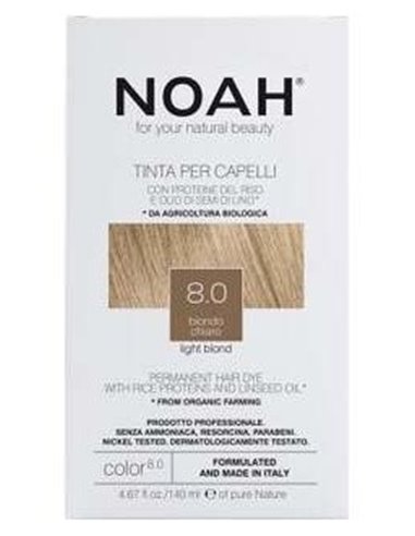 Tinte Capilar Rubio Claro 8.0 140Ml. de Noah