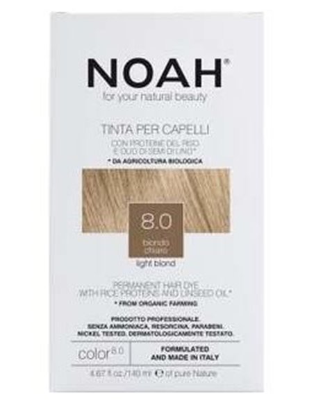 Tinte Capilar Rubio Claro 8.0 140Ml. de Noah