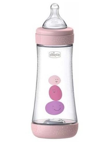 Biberon Perfect5 4 M + 300  Ml Sil Rosa Chicco