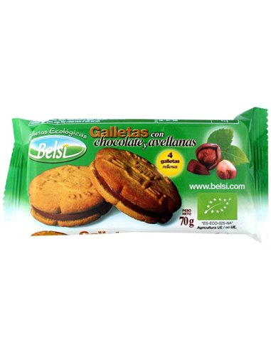 Galletas Con Chocolate Y Avellana 4Uds 70Gr. Bio de Belsi