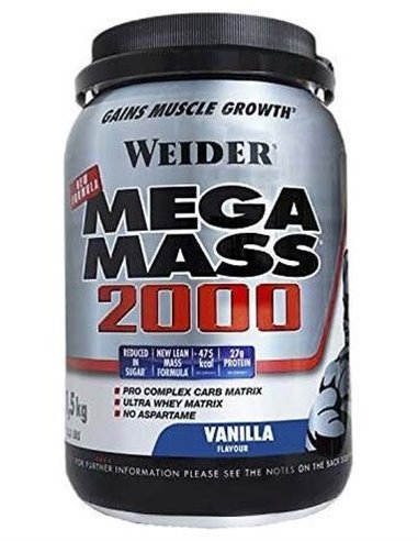 Weider Mega Mass 2000 Vainilla 1,5Kg. de Weider