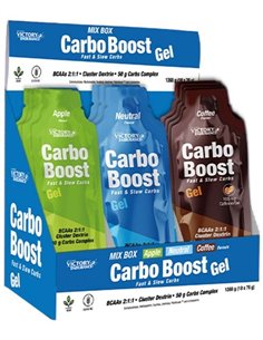 Mix Box Carbo Boost Gel Manzana-Neutro-Cafe 18Uds. de Victory Endurance