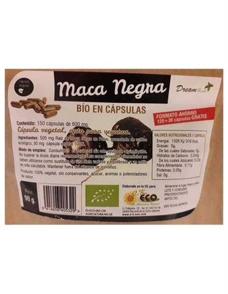 Maca Negra 150Cap. Bio de Dream Foods
