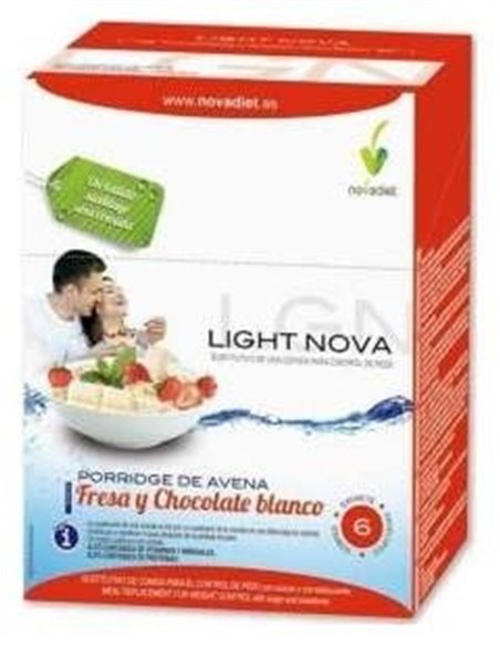 Light Nova Porridge Fresa Envase de 6 sobres de 35 g. de Novadiet