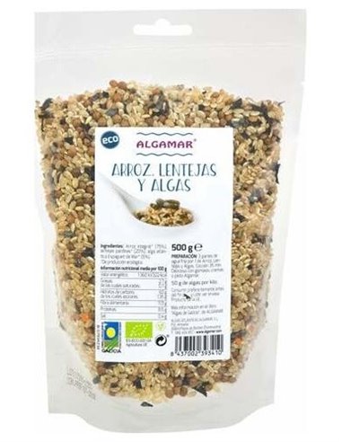 Arroz, Lentejas y Algas 500 G Eco de Algamar