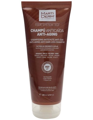 Hair System 3Gf Champu Anticaida Antiaging 200Ml de Martiderm